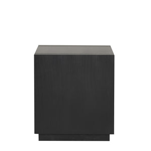 English Elm Contemporary Square End Table With Open Shelf And Plinth Base - Elegant Black Finish For Living Rooms B2741P395380