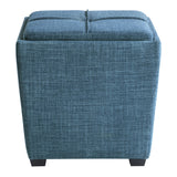 OSP Home Furnishings Rockford Storage Ottoman Blue