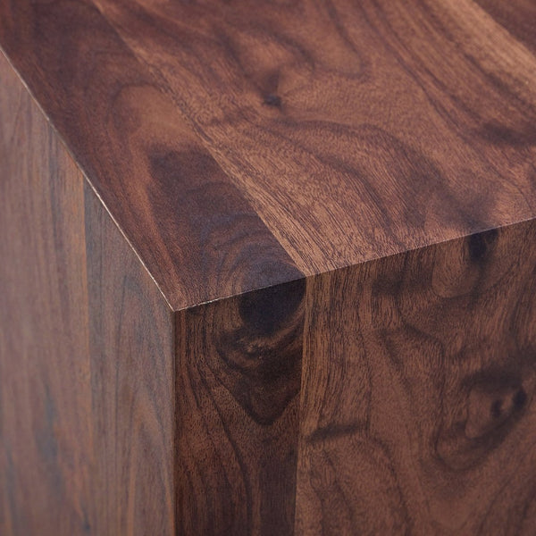 English Elm 12x12x20 Walnut Grain Mdf Accent Pedestal Table for Modern Living Room Decor W1151P408853