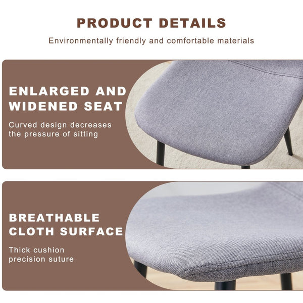 English Elm Table and Chair Set Adjustable Height Mdf Wood Grain Top with Four Linen Dining Chairs Black,Light Gray,Natural Wood W1151S03769