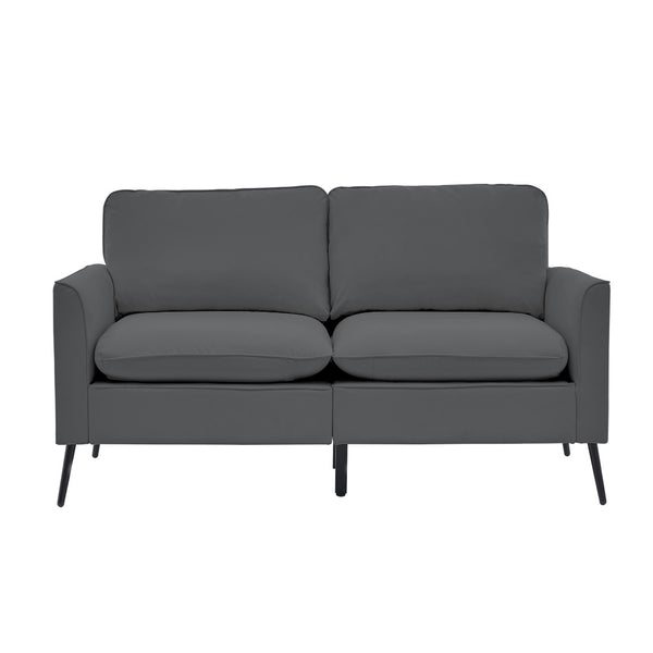 English Elm Ts Cat Paw Faux Leather Accent Chair Nordic Retro Loveseat with Lumbar Support Light Gray W2311S00009
