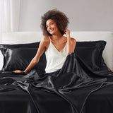 Madison Park Essentials Satin Casual Luxury Sheet Set MPE20-1110 Black