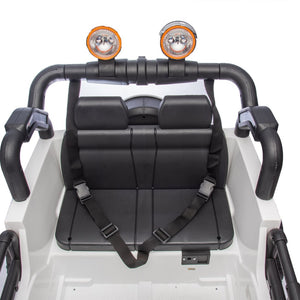 English Elm 24v Kids Electric Ride on Car with Parental Remote Rear Suspension and Bluetooth Audio White W1578P228746