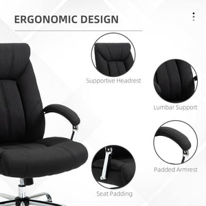 English Elm Vinsetto High Back Office Chair With Lumbar Support, Adjustable Height, & Modern Style For Comfort W2225P217518-GIGA
