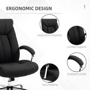 English Elm Vinsetto High Back Home Office Chair, Computer Desk Chair With Lumbar Back Support and Adjustable Height, Black