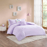 Urban Habitat Kids Callie Shabby Chic Cotton Jacquard Pom Pom Comforter Set UHK10-0126 Lavender