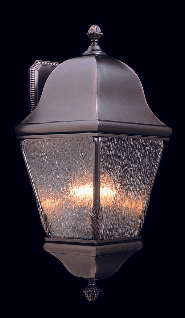 Framburg 3-light Distressed Glass Lantern Wall Mount - Classic Brass Design For Timeless Outdoor Charm Siena Bronze Metal 9590 Sbr