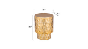 English Elm ET-90-25-16 Hand-Hammered Modern End Table in Gold Stainless Steel — Versatile Copper & Silver Options B009P321119
