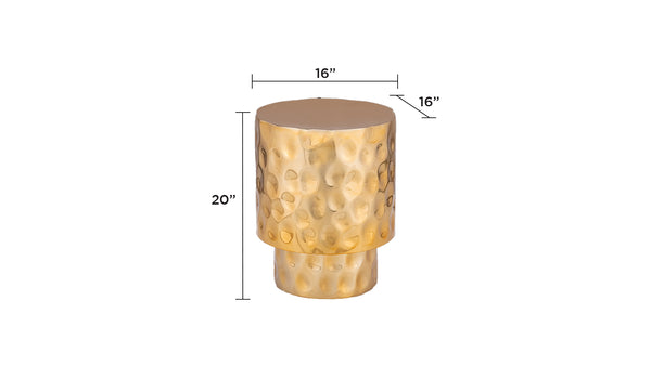 English Elm ET-90-25-16 Hand-Hammered Modern End Table in Gold Stainless Steel — Versatile Copper & Silver Options B009P321119