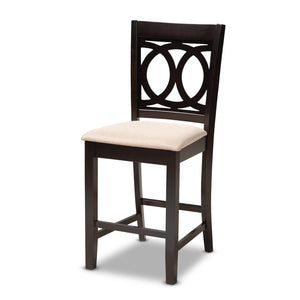 Baxton Studio Baxton Studio Modern 5-Piece Pub Set with Espresso Brown Finish and Plush Sand Upholstered Chairs Lenoir Sand RH315P-Sand/Dark Brown-5PC Pub Set