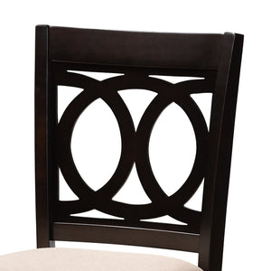 Baxton Studio Baxton Studio Modern 5-Piece Pub Set with Espresso Brown Finish and Plush Sand Upholstered Chairs Lenoir Sand RH315P-Sand/Dark Brown-5PC Pub Set