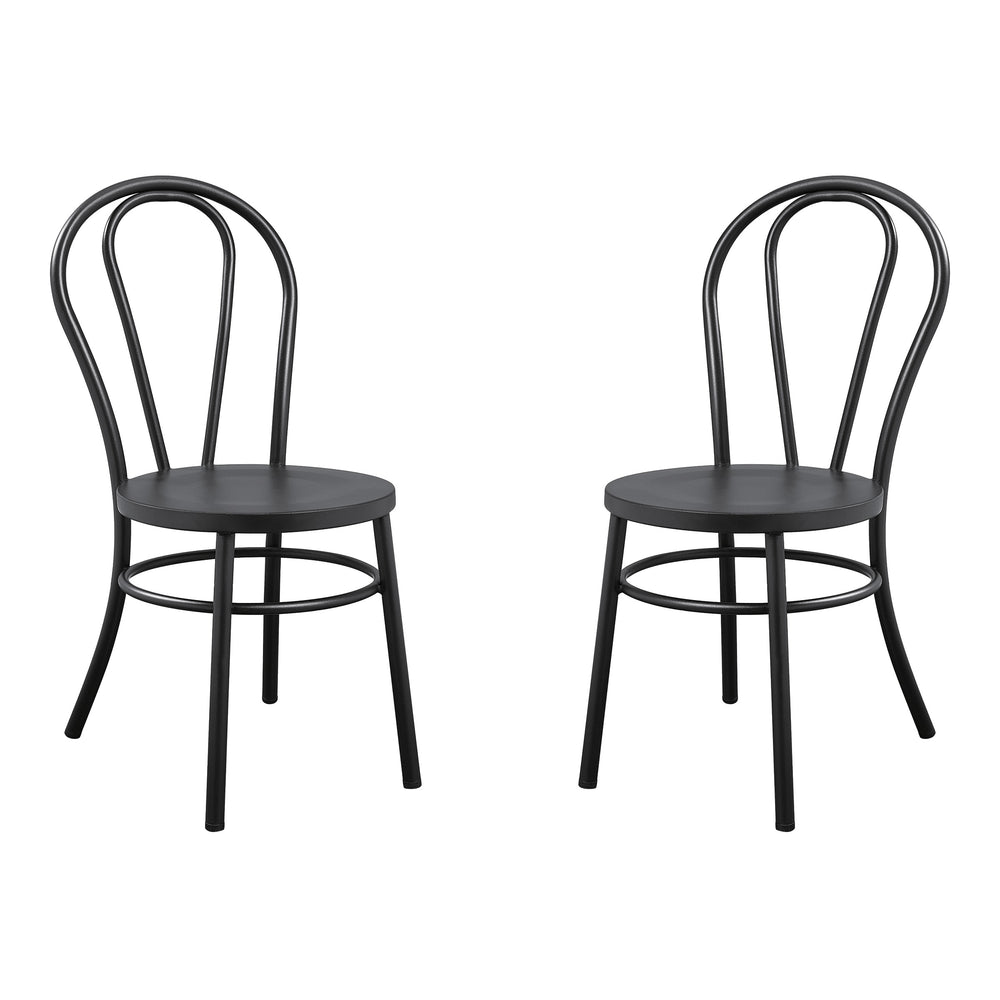 OSP Home Furnishings Odessa Metal Bistro Chair - Set of 2 Matte Black