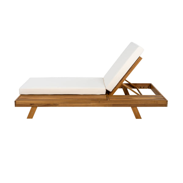 English Elm Christopher Knight Home® - Lounge Chaise Set - Durable Acacia Wood With Cream Water-Resistant Cushions & Adjustable Recline N770P253442T_65429.00CUSH