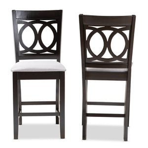 Baxton Studio Baxton Lenoir Gray Fabric Counter-Height Pub Chair Set of 2 – Modern Design for Stylish Dining Spaces RH315P-Grey/Dark Brown-PC