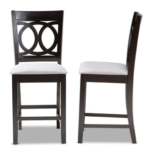 Baxton Studio Baxton Lenoir Gray Fabric Counter-Height Pub Chair Set of 2 – Modern Design for Stylish Dining Spaces RH315P-Grey/Dark Brown-PC
