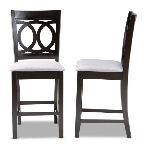 Baxton Studio Baxton Lenoir Gray Fabric Counter-Height Pub Chair Set of 2 – Modern Design for Stylish Dining Spaces RH315P-Grey/Dark Brown-PC
