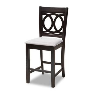 Baxton Studio Baxton Studio Modern 5-Piece Pub Set with Espresso Brown Finish and Plush Sand Upholstered Chairs Lenoir Gray RH315P-Grey/Dark Brown-5PC Pub Set