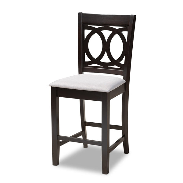 Baxton Studio Baxton Studio Modern 5-Piece Pub Set with Espresso Brown Finish and Plush Sand Upholstered Chairs Lenoir Gray RH315P-Grey/Dark Brown-5PC Pub Set