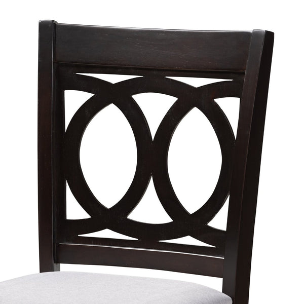 Baxton Studio Baxton Studio Modern 5-Piece Pub Set with Espresso Brown Finish and Plush Sand Upholstered Chairs Lenoir Gray RH315P-Grey/Dark Brown-5PC Pub Set