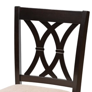 Baxton Studio Baxton Studio Reneau Counter Height Pub Chair Set of 2 - Modern Espresso Brown Fabric Elegance RH316P-Sand/Dark Brown-PC