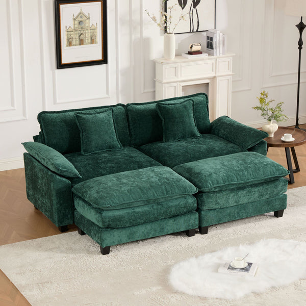 English Elm Wider Ergonomic Loveseat with Breathable Chenille Upholstery, Modular Design, Plush Double-Layer Cushioning W1143S00038 W1143S00038