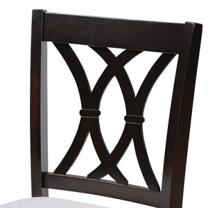 Baxton Studio Baxton Reneau Modern Gray Fabric Pub Chair Set of 2 – Stylish Espresso Wood Frame for Dining Spaces RH316P-Grey/Dark Brown-PC