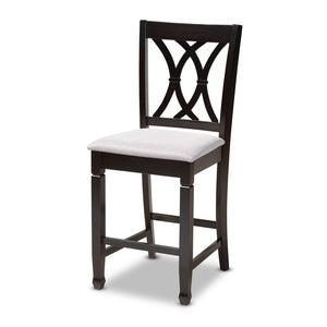 Baxton Studio Baxton Studio 5-Piece Modern Pub Set with Espresso Wood Table & Gray Upholstered Chairs for Small Spaces RH316P-Grey/Dark Brown-5PC Pub Set