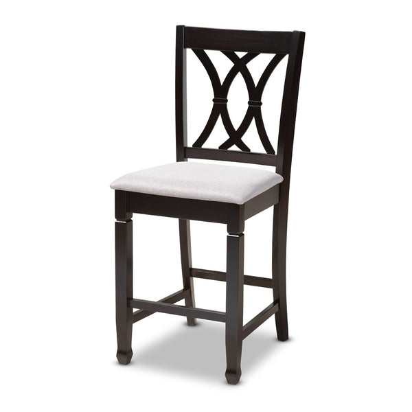 Baxton Studio Baxton Studio 5-Piece Modern Pub Set with Espresso Wood Table & Gray Upholstered Chairs for Small Spaces RH316P-Grey/Dark Brown-5PC Pub Set