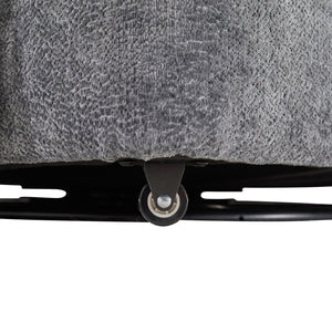 English Elm 360° 360 Swivel Oversized Chenille Armchair with Pocket Spring Seat and Three Throw Pillows Dark Grey W1361S00092