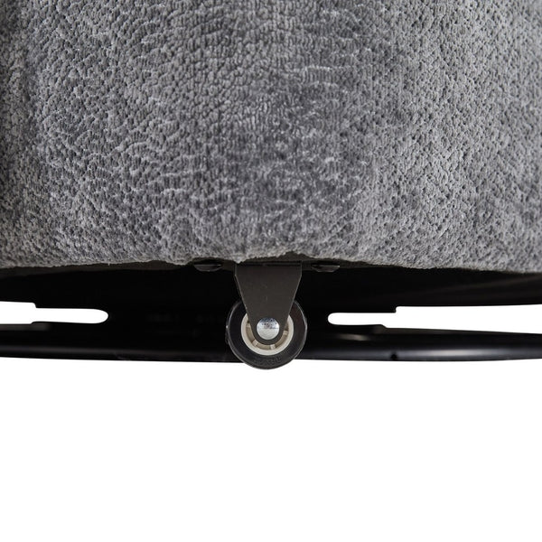 English Elm 360° 360 Swivel Oversized Chenille Armchair with Pocket Spring Seat and Three Throw Pillows Dark Grey W1361S00092