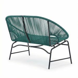 English Elm Nusa Outdoor 3 Piece Pe Rattan Chat Set with Iron Frame for Patio Balcony NUSA3PCSETTEL-N