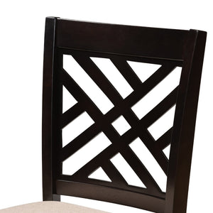 Baxton Studio Baxton Studio Caron Modern Pub Chair Set - Espresso Wood & Plush Fabric, Perfect for Kitchen Bars! RH317P-Sand/Dark Brown-PC