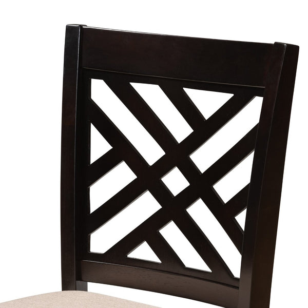 Baxton Studio Baxton Studio Caron Modern Pub Chair Set - Espresso Wood & Plush Fabric, Perfect for Kitchen Bars! RH317P-Sand/Dark Brown-PC