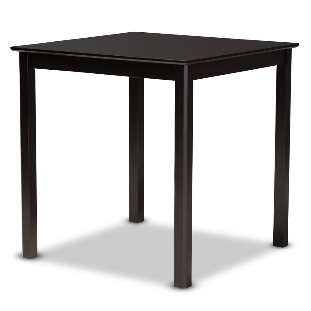 Baxton Studio Baxton Caron 5-Piece Modern Pub Set - Espresso Brown Table & Sand Fabric Chairs for Cozy Dining RH317P-Sand/Dark Brown-5PC Pub Set