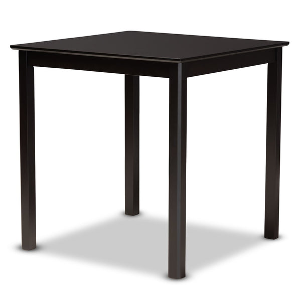 Baxton Studio Baxton Caron 5-Piece Modern Pub Set - Espresso Brown Table & Sand Fabric Chairs for Cozy Dining RH317P-Sand/Dark Brown-5PC Pub Set