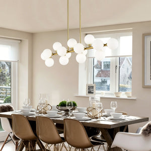 English Elm Pendant Lamp 16 Opal Seeded Glass Shades Gold Frame Farmhouse Dining Island Light Gold+White W5008P466519
