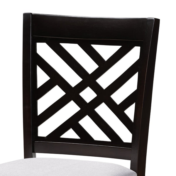 Baxton Studio Baxton Caron 5-Piece Modern Gray Fabric Pub Set with Espresso Brown Finish for Stylish Dining Spaces RH317P-Grey/Dark Brown-5PC Pub Set