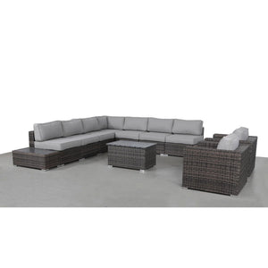 English Elm 8-Person HDPE Wicker Patio Sofa Set 12-Piece – 8-Seater, Fully Assembled, Cushions, Weatherproof B120S00261