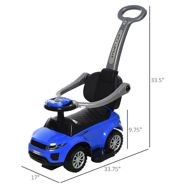 English Elm Aosom Toddler Ride on Push Car with Horn Music Steering Wheel and Secure Guardrail W2225P229755