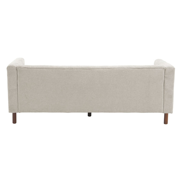 English Elm Christopher Knight Home® - 78" Upholstered Sofa with Tufted Linen-Like Fabric, Deep 19" Seat, Sturdy Rubber Wood Legs, 900lb Capacity Gray+Beige N763P243921A