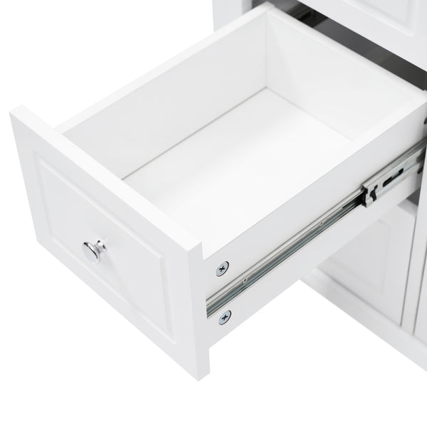 English Elm Christopher Knight Home® - 46" Bathroom Vanity Cabinet Only – 6 Soft-Close Drawers, Double Doors, Pine Legs, Open-Back Design N759P351752K