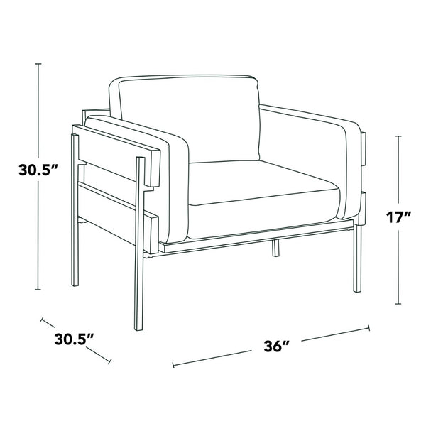 English Elm Accent Chair Farmhouse Style with Cream Upholstery Grey Wood and White Metal Base B202S02194