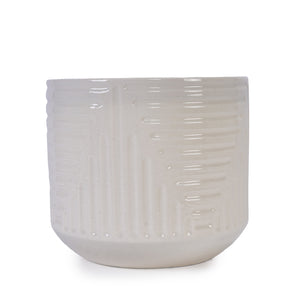 English Elm Ceramic Planter - Hand-Crafted Modern Flowerpot For Indoor & Outdoor Use In Elegant White Finish W3273P326369