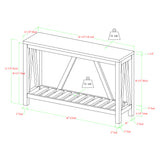 English Elm Walker Edison - Farmhouse A-Frame Faux Marble Entry Table With Lower Shelf - Faux White Marble/Walnut