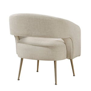 English Elm Modern Velvet Accent Chair Plush Foam Seat Gold Leg Base for Living Room Taupe B011P458636