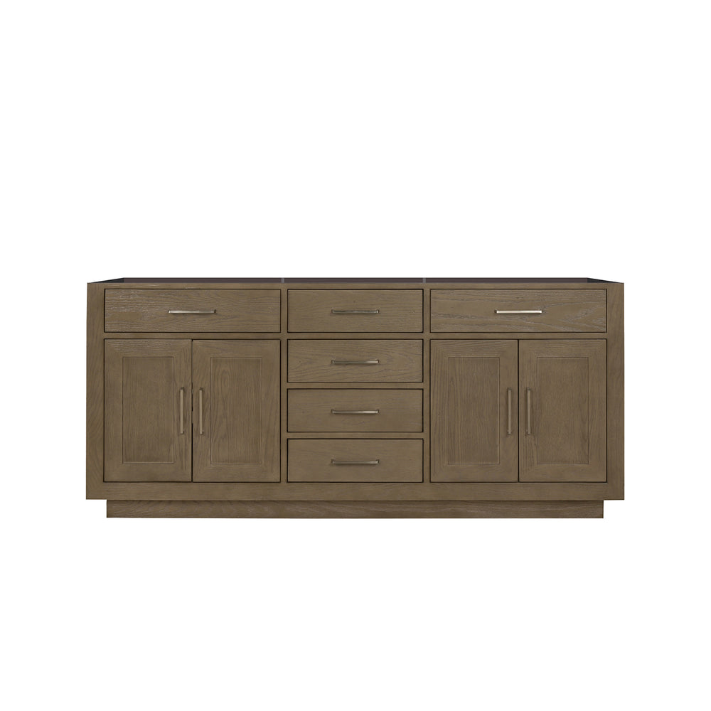 English Elm Grey Oak Double Bath Vanity - Stylish 72" W Midcentury Design With Soft-Close Drawers & Ample Storage B2731P257781
