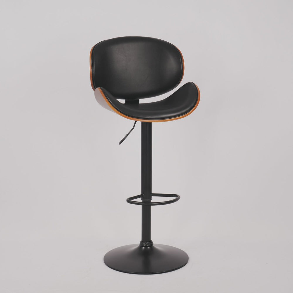 English Elm Hengming Bentwood Pu Leather Swivel Barstools Adjustable Height Kitchen Island Set W212P465190