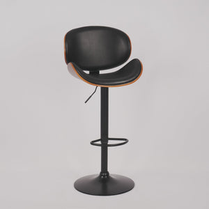 English Elm Hengming Bentwood Pu Leather Swivel Barstools Adjustable Height Kitchen Island Set W212P465190