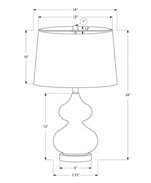 English Elm Lighting, Blue Glass Double Gourd Table Lamp with Ivory Shade for Bedside Ambiance B2710P221324