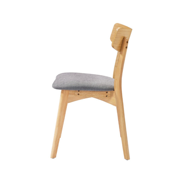 English Elm Mid-century Modern Upholstered Dining Chairs Set of 4 with Rubberwood Splayed Legs Dark Grey,Natural N768P189387O_4
